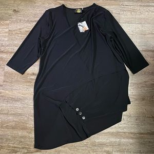 Black Vecceli Italy long large angle blouse